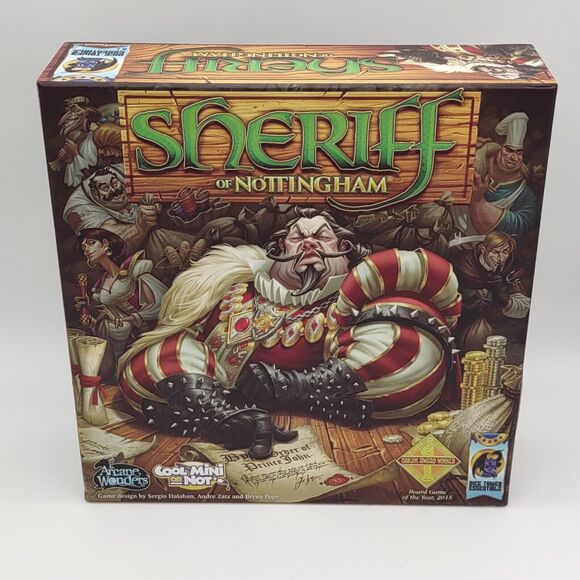 Sheriff of Nottingham Board Game 2014 Edition Arcane Wonders - 100% Complete - Picture 1 of 6